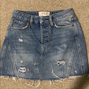 FREE PEOPLE MINI DENIM SKIRT
